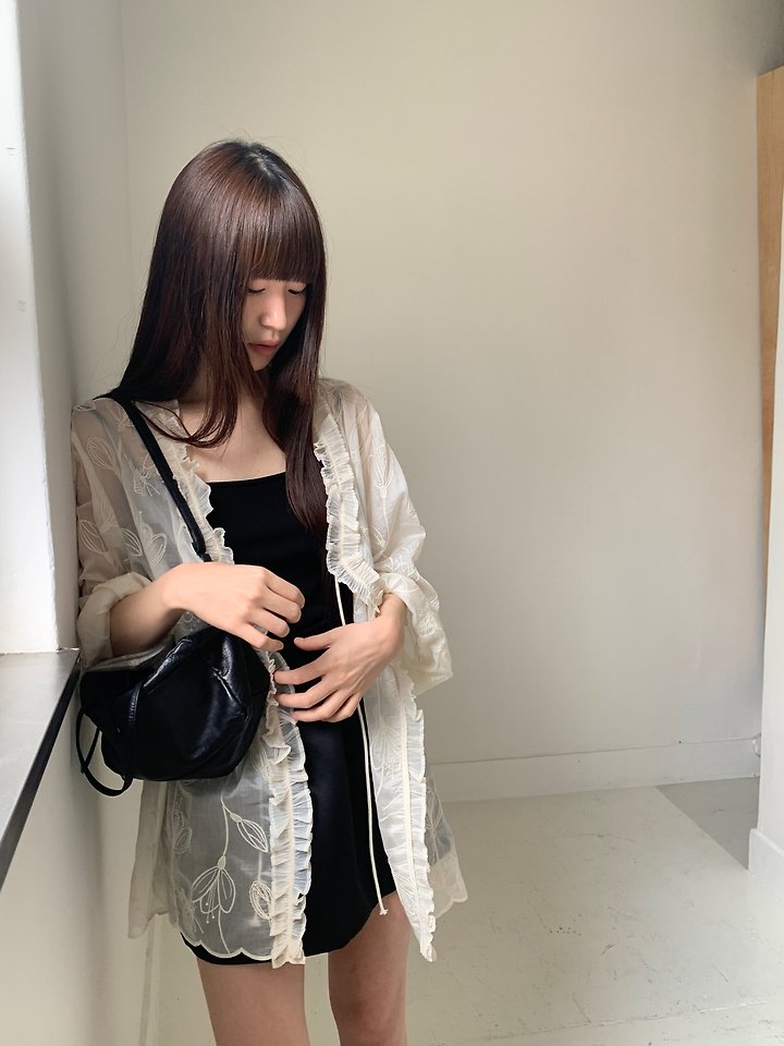 Logarden - Korean Women Fashion - #momslook - Lace Half Cardigan - 5