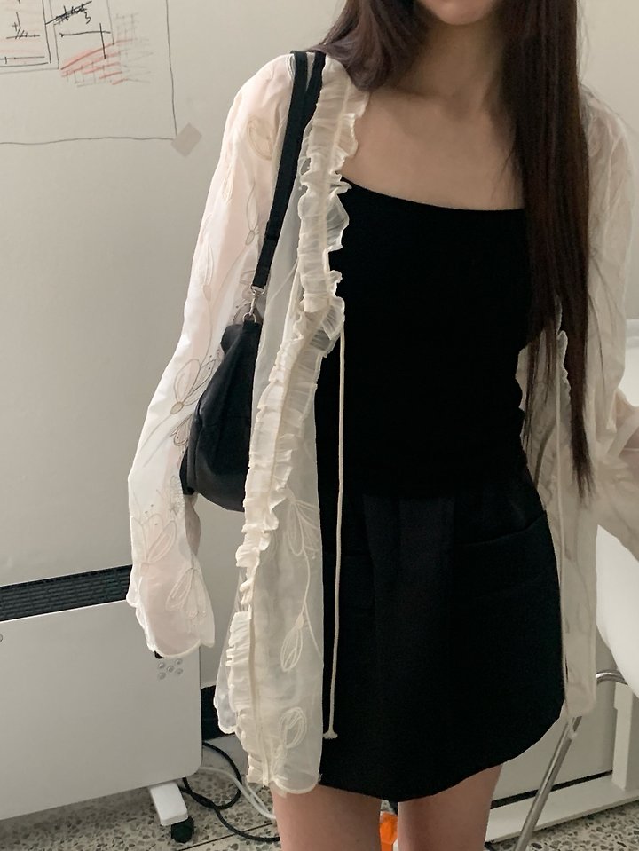 Logarden - Korean Women Fashion - #momslook - Lace Half Cardigan - 8