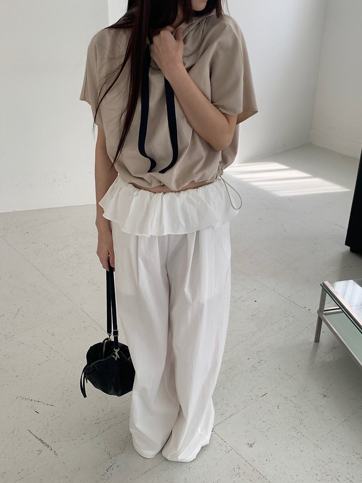 Logarden - Korean Women Fashion - #womensfashion - Ruffle Wide Pants - 4