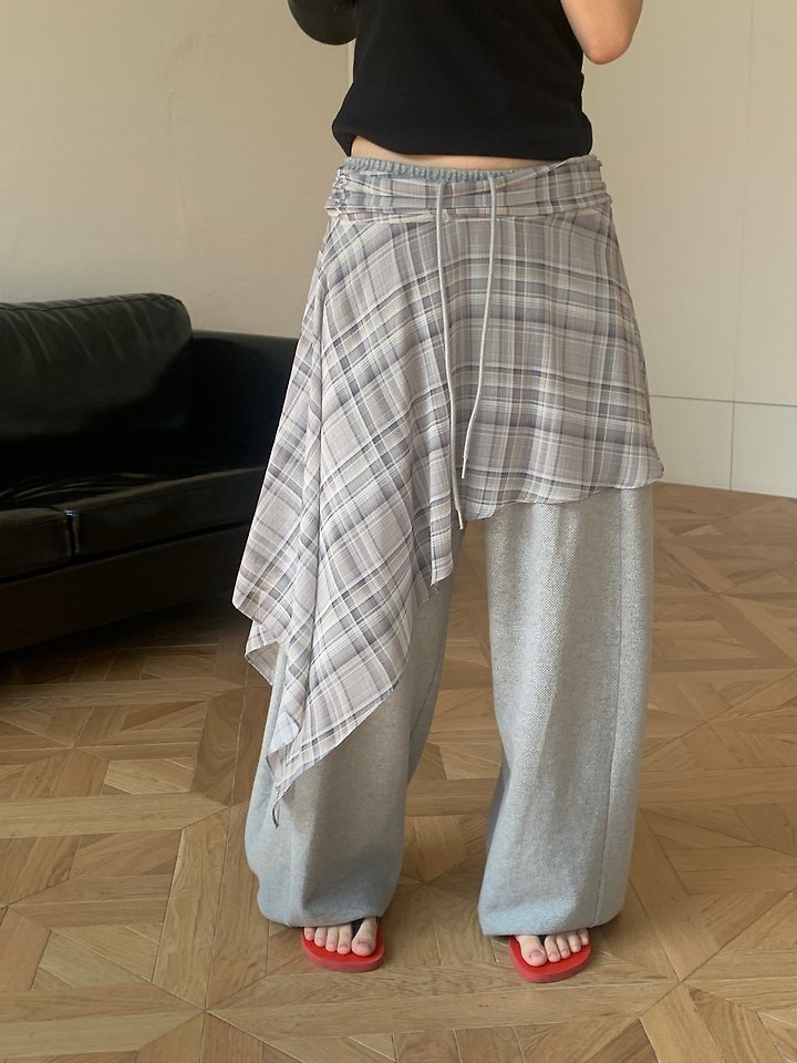Logarden - Korean Women Fashion - #momslook - Check Wrap Skirt - 7