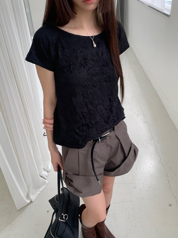 Logarden - Korean Women Fashion - #pursuepretty - Crease Tee - 5