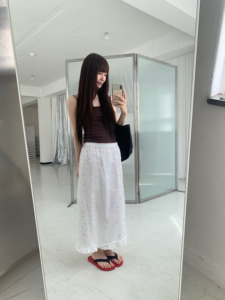 Logarden - Korean Women Fashion - #romanticstyle - Cotton Shirring Skirt - 11