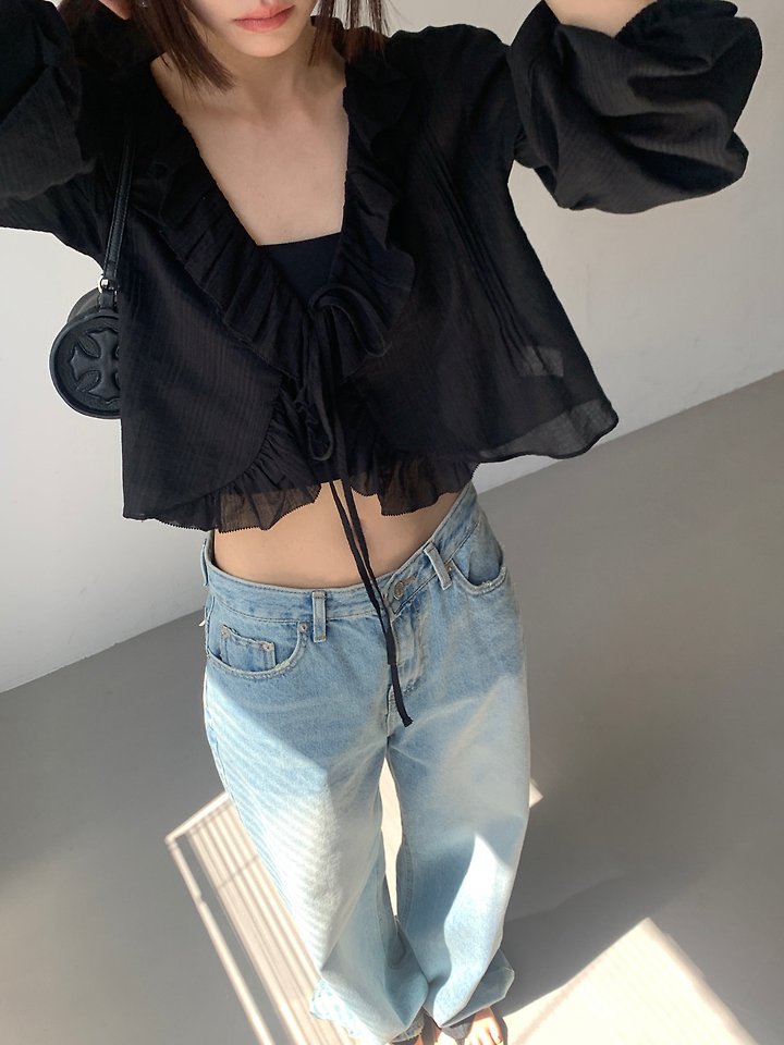Logarden - Korean Women Fashion - #romanticstyle - Frill Embroidery Blouse - 5