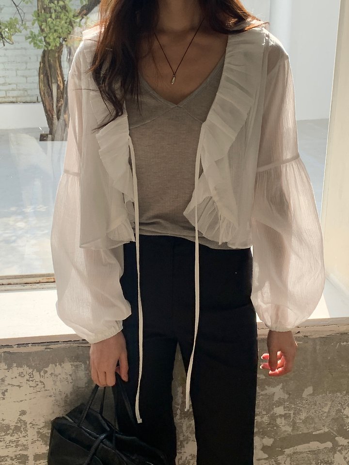 Logarden - Korean Women Fashion - #shopsmall - Frill Embroidery Blouse - 6