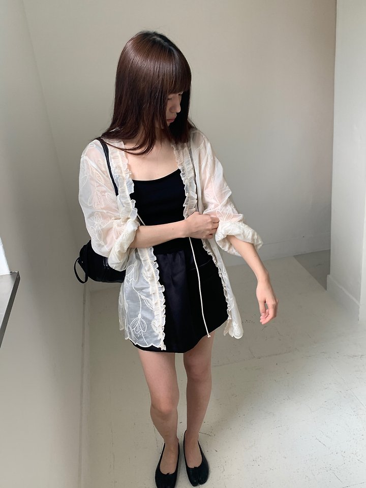 Logarden - Korean Women Fashion - #vintageinspired - Lace Half Cardigan - 11