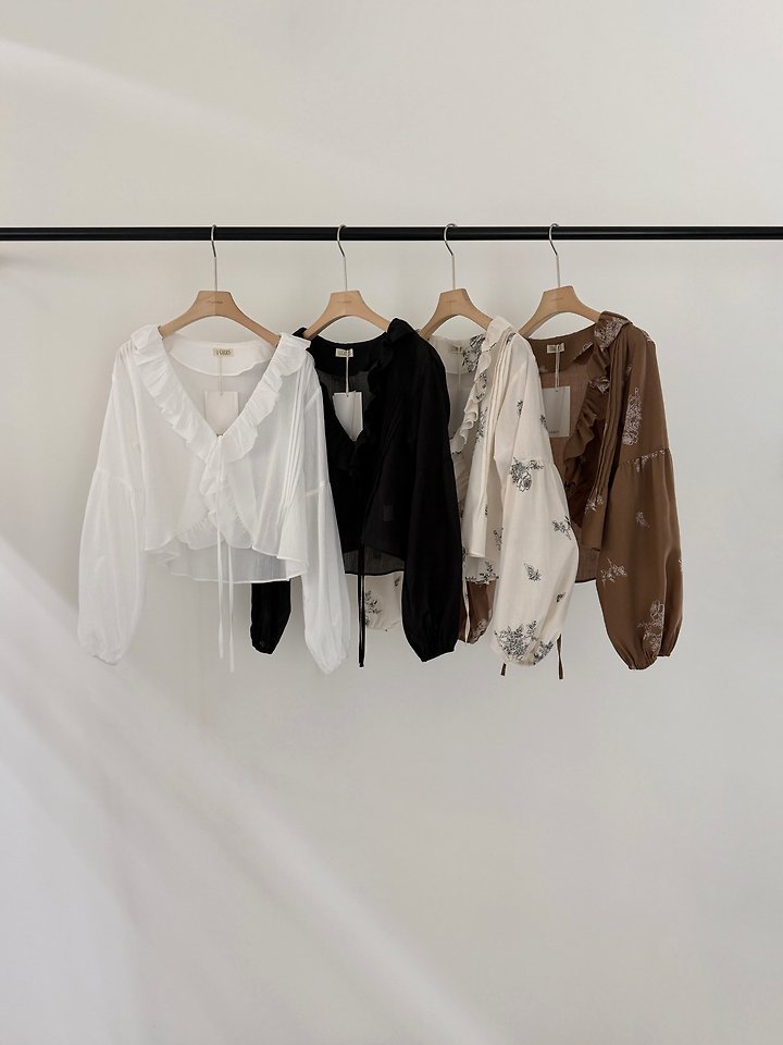 Logarden - Korean Women Fashion - #vintageinspired - Frill Embroidery Blouse