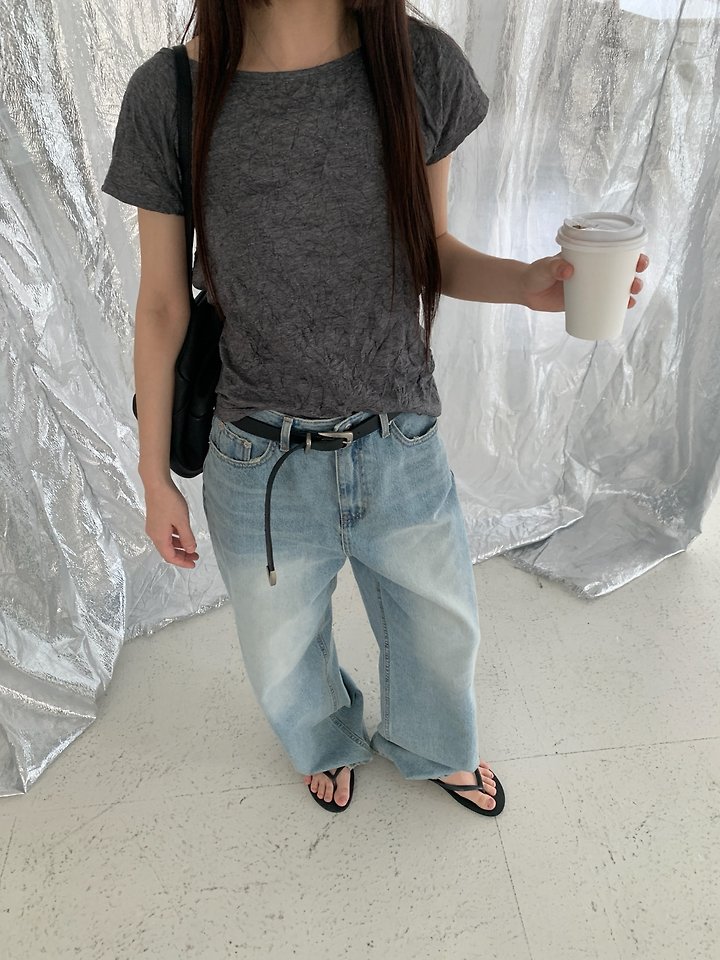 Logarden - Korean Women Fashion - #vintageinspired - Crease Tee - 4