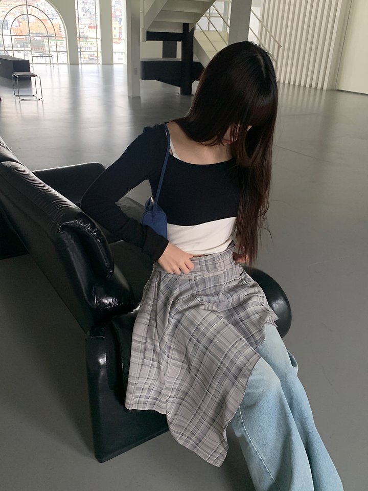 Logarden - Korean Women Fashion - #vintagekidsstyle - Check Wrap Skirt - 10