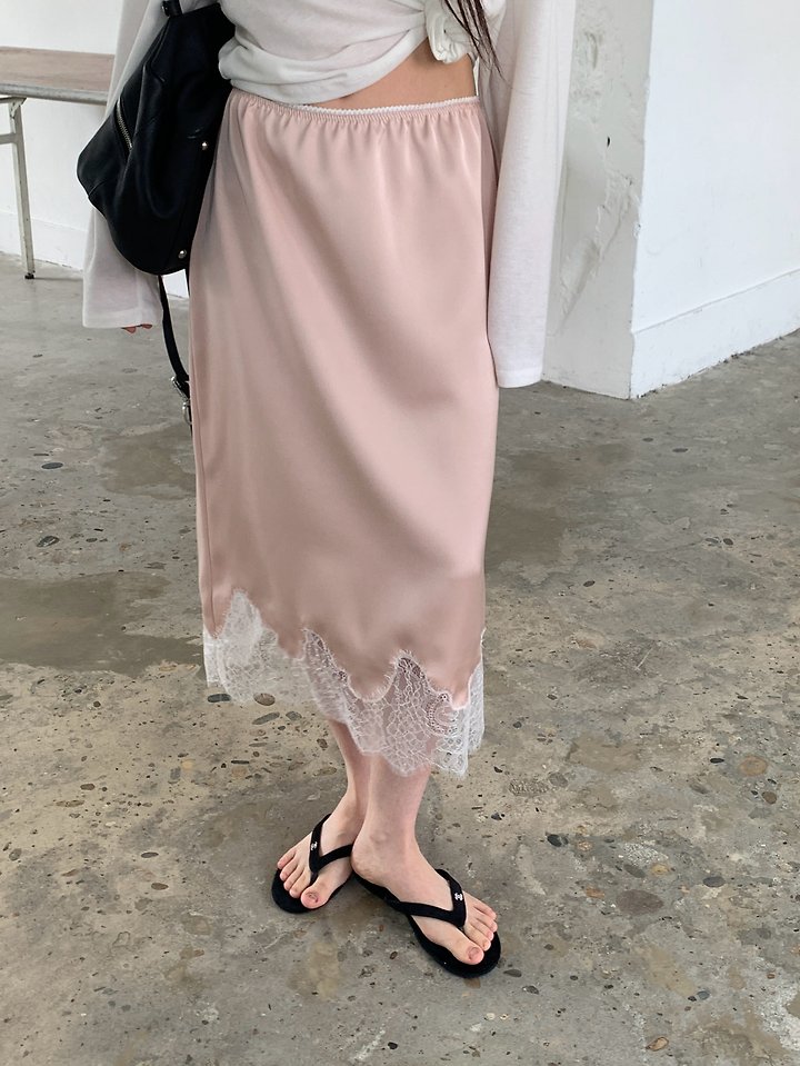 Logarden - Korean Women Fashion - #vintagekidsstyle - Rita Satin Skirt - 7