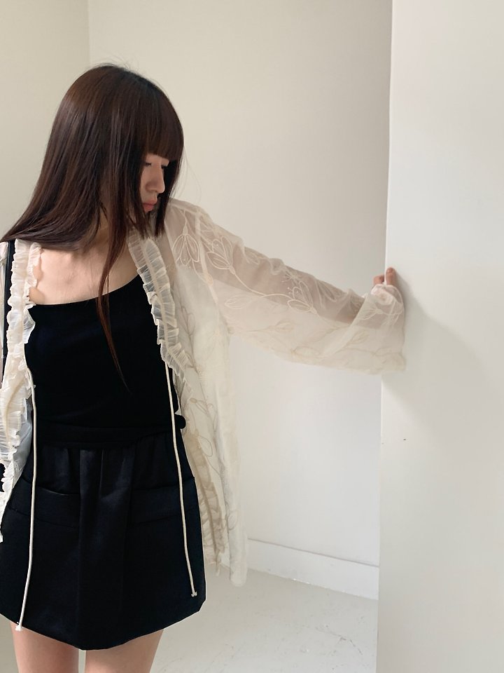 Logarden - Korean Women Fashion - #womensfashion - Lace Half Cardigan - 10