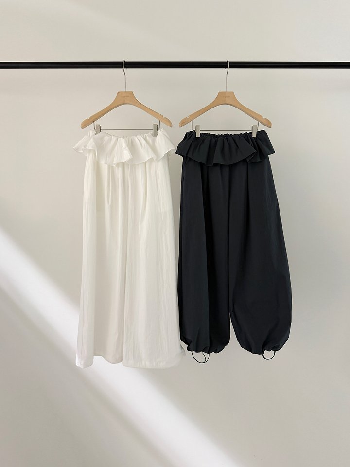 Logarden - Korean Women Fashion - #womensfashion - Ruffle Wide Pants