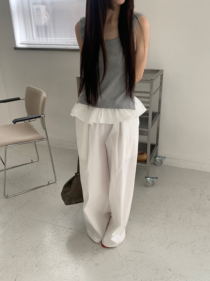 Logarden - Korean Women Fashion - #womensfashion - Ruffle Wide Pants - 9