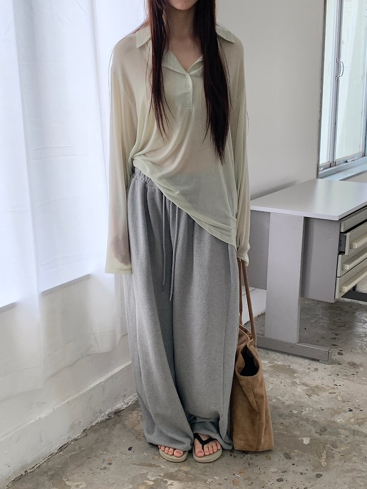 Logarden - Korean Women Fashion - #womensfashion - Button Collar Tee - 5