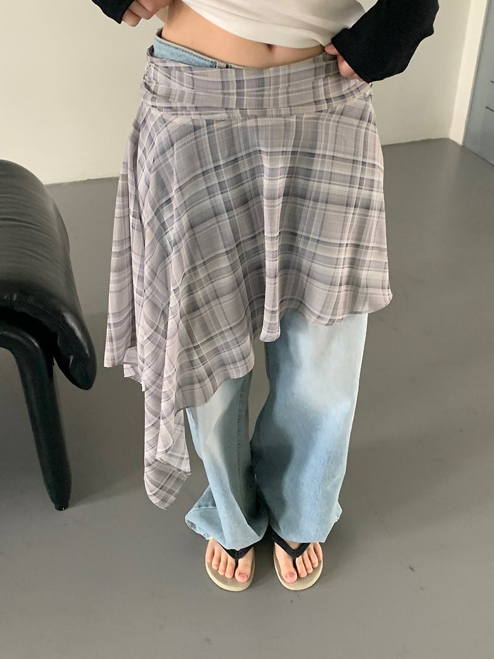 Logarden - Korean Women Fashion - #momslook - Check Wrap Skirt - 4