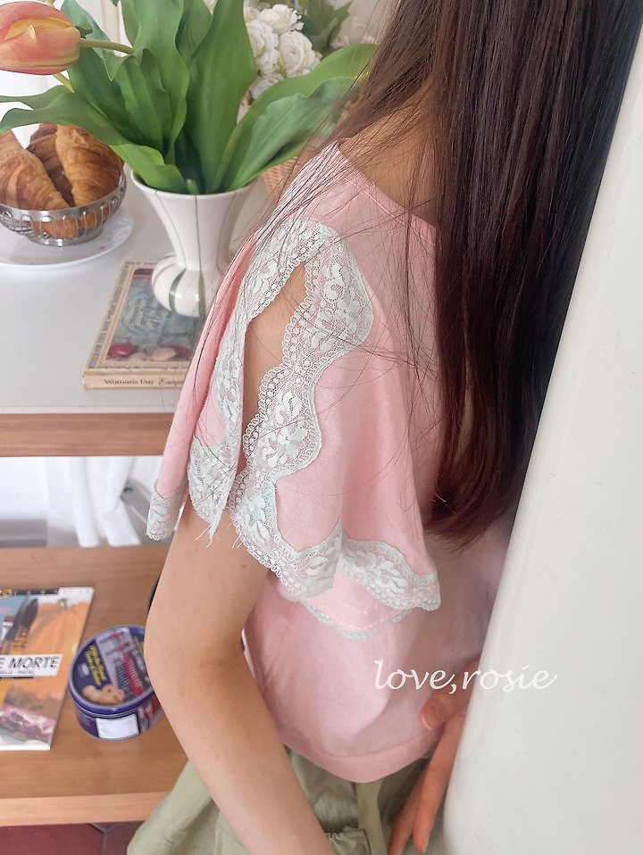 Love Rosie - Korean Children Fashion - #Kfashion4kids - Shoulder Slit Lace Tee - 8