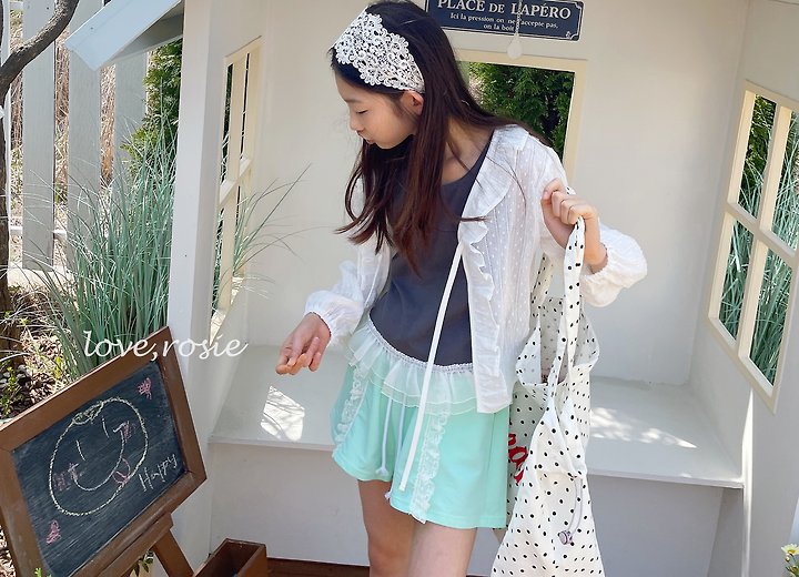 Love Rosie - Korean Children Fashion - #Kfashion4kids - Hem Lace Frill Sleeveless Top - 5