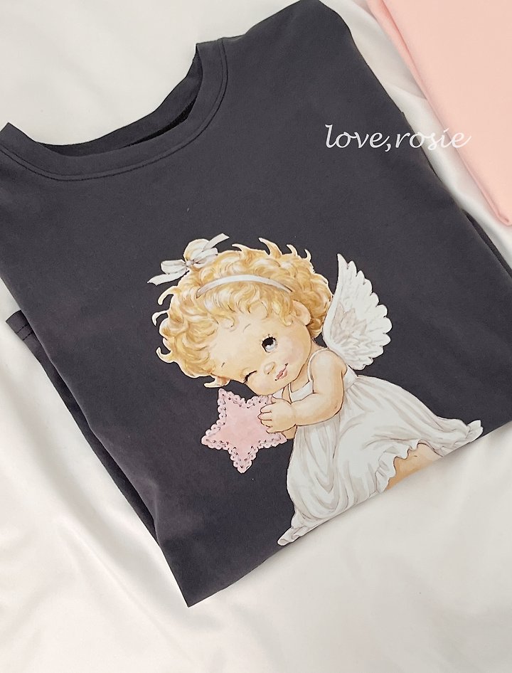 Love Rosie - Korean Children Fashion - #Kfashion4kids - Angel Loose Boxy Tee