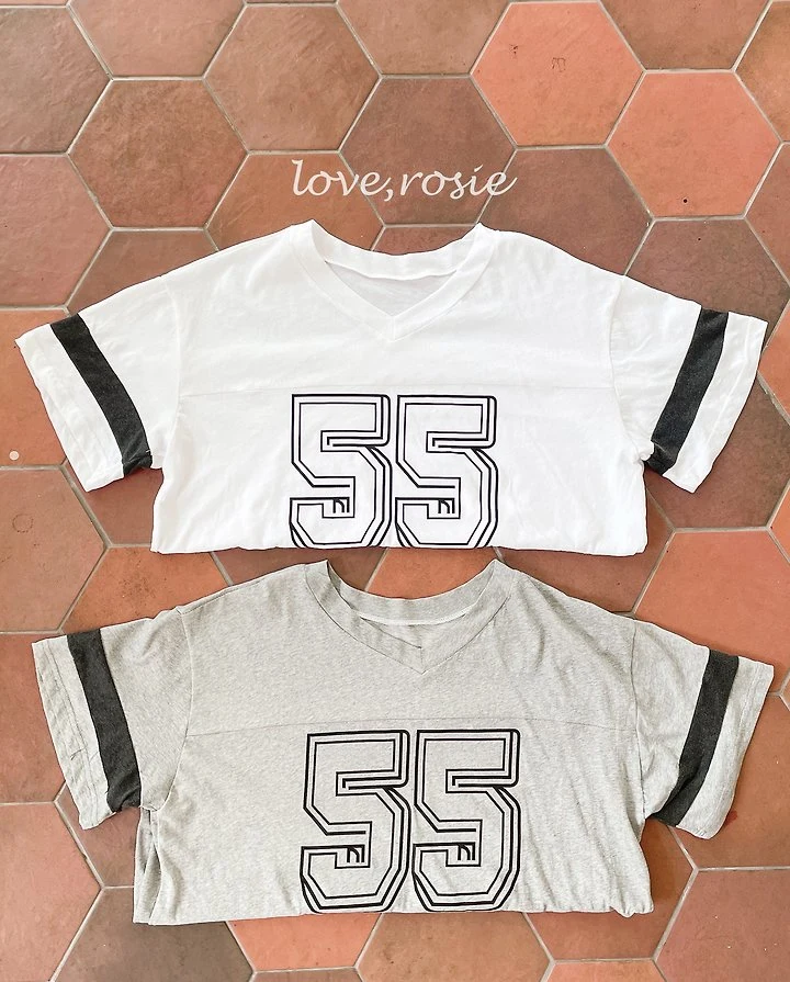 Love Rosie - Korean Children Fashion - #childofig - Number V-Neck Boxy Tee