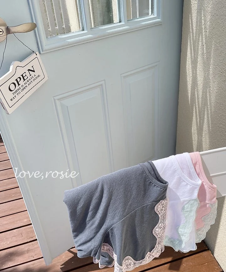 Love Rosie - Korean Children Fashion - #childrensboutique - Shoulder Slit Lace Tee