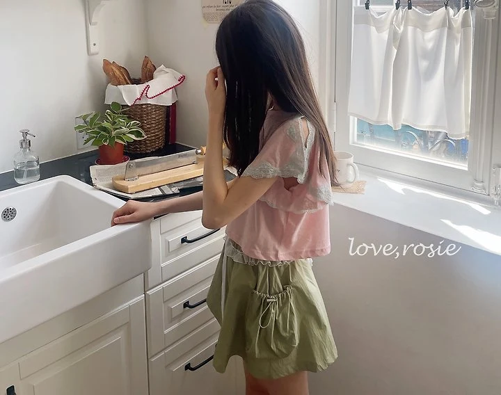 Love Rosie - Korean Children Fashion - #designkidswear - Shoulder Slit Lace Tee - 2