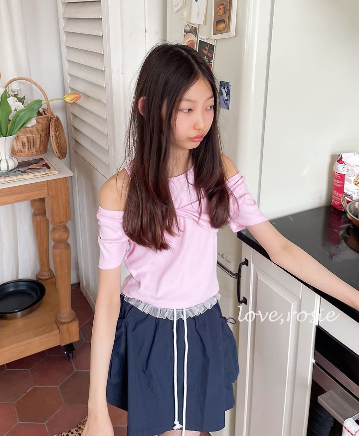 Love Rosie - Korean Children Fashion - #designkidswear - Front Ribbon Layered Slim Tee - 2
