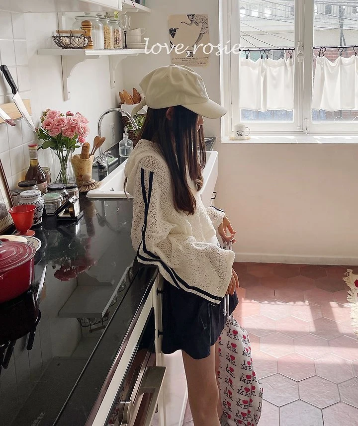 Love Rosie - Korean Children Fashion - #fashionkids - Knit Lace Hood Tape Tee - 6