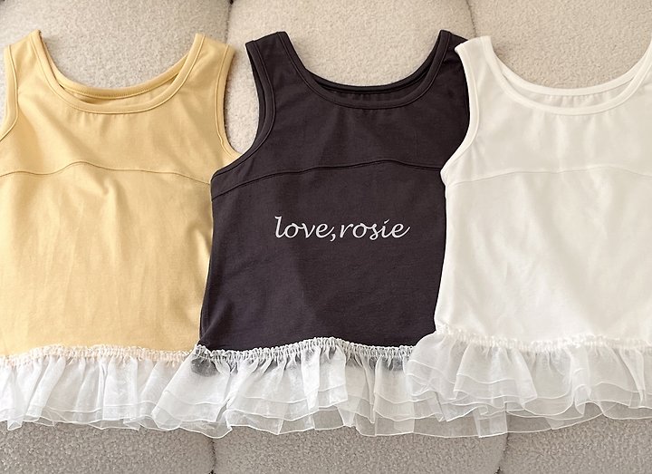 Love Rosie - Korean Children Fashion - #fashionkids - Hem Lace Frill Sleeveless Top