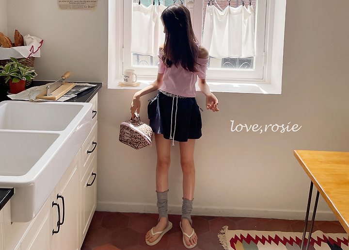 Love Rosie - Korean Children Fashion - #kidsshorts - Front Ribbon Layered Slim Tee - 5
