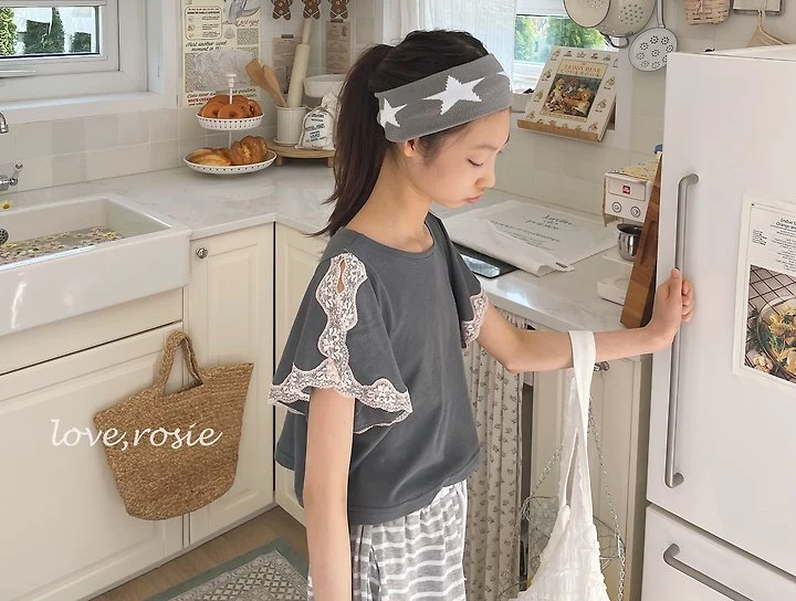 Love Rosie - Korean Children Fashion - #minifashionista - Shoulder Slit Lace Tee - 11