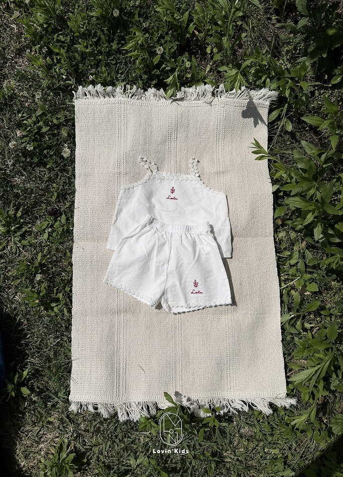 Lovin - Korean Baby Fashion - #babyboutiqueclothing - Blanc Embroidery Shorts - 3