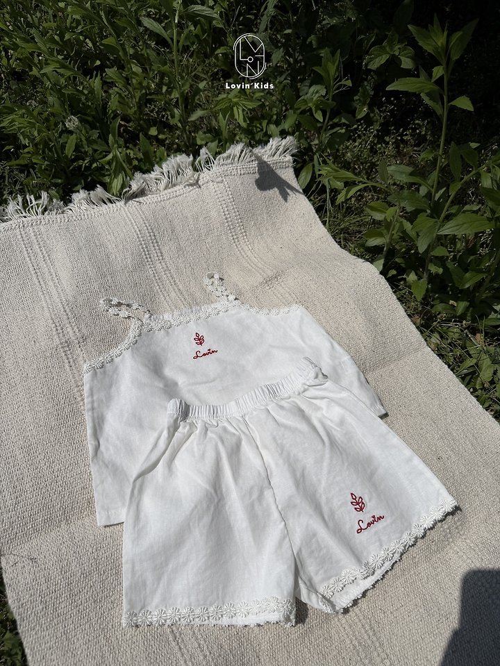 Lovin - Korean Baby Fashion - #babyboutiqueclothing - Blanc Embroidery Shorts - 4