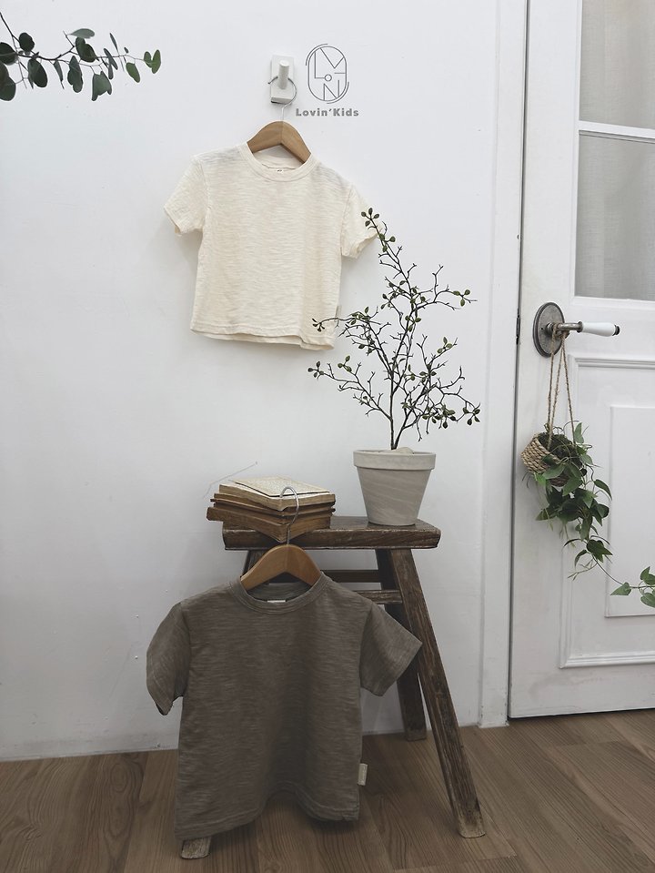 Lovin - Korean Baby Fashion - #babyoutfit - Slub Basic Tee - 9