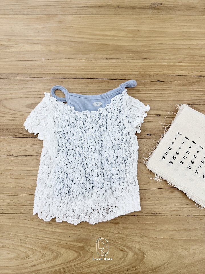 Lovin - Korean Baby Fashion - #babyoutfit - Bubble Lace Tee - 2