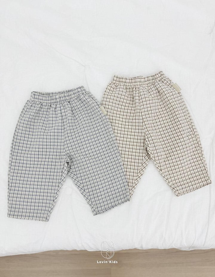 Lovin - Korean Baby Fashion - #babyoutfit - Soft Check Pants - 6