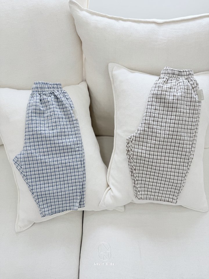 Lovin - Korean Baby Fashion - #babywear - Soft Check Pants - 8