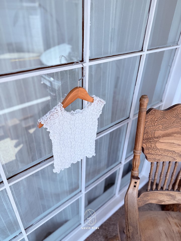 Lovin - Korean Baby Fashion - #onlinebabyshop - Bubble Lace Tee - 6