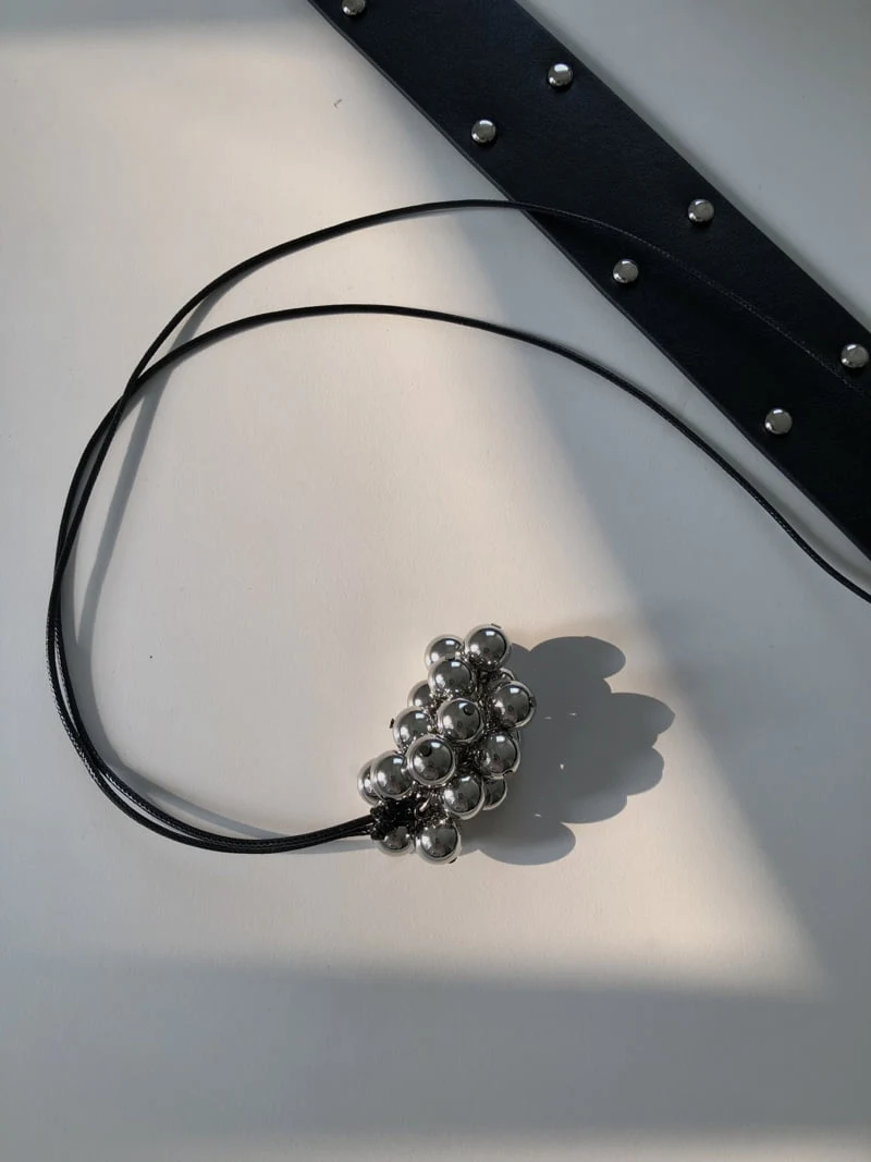 Made - Korean Women Fashion - #womensfashion - Grape Necklace ( Silver ) - 4