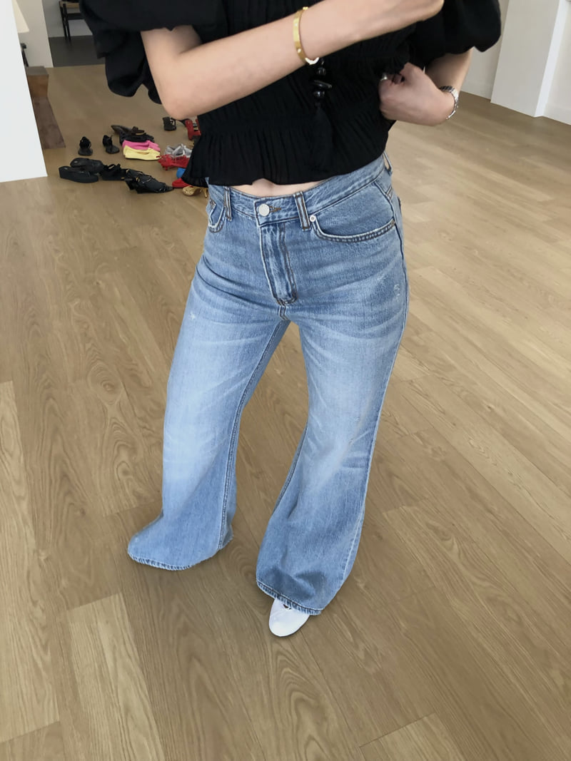 Made - Korean Women Fashion - #romanticstyle - Leaf Denim Pants - 8