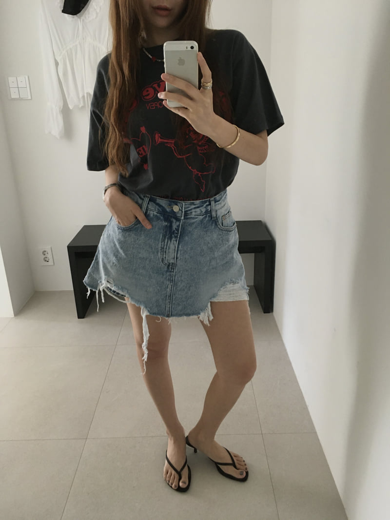 Made - Korean Women Fashion - #shopsmall - Haze Denim Skirt - 9