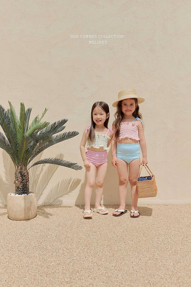 Melikey - Korean Children Fashion - #kidzfashiontrend - Lily Check Swim Set - 4
