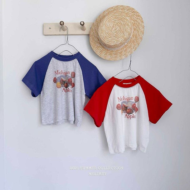 Melikey - Korean Children Fashion - #kidzfashiontrend - Apple Raglan Tee
