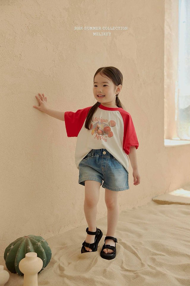 Melikey - Korean Children Fashion - #littlefashionista - Apple Raglan Tee - 3