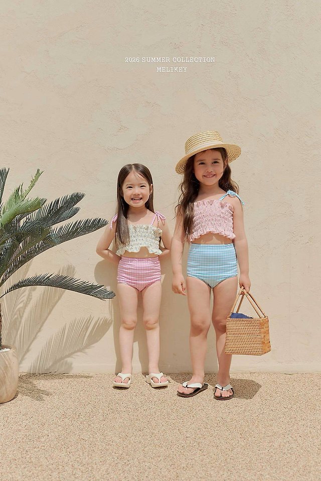 Melikey - Korean Children Fashion - #littlefashionista - Lily Check Swim Set - 5