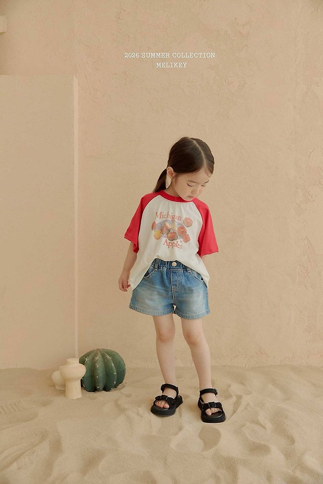 Melikey - Korean Children Fashion - #littlefashionista - Apple Raglan Tee - 4