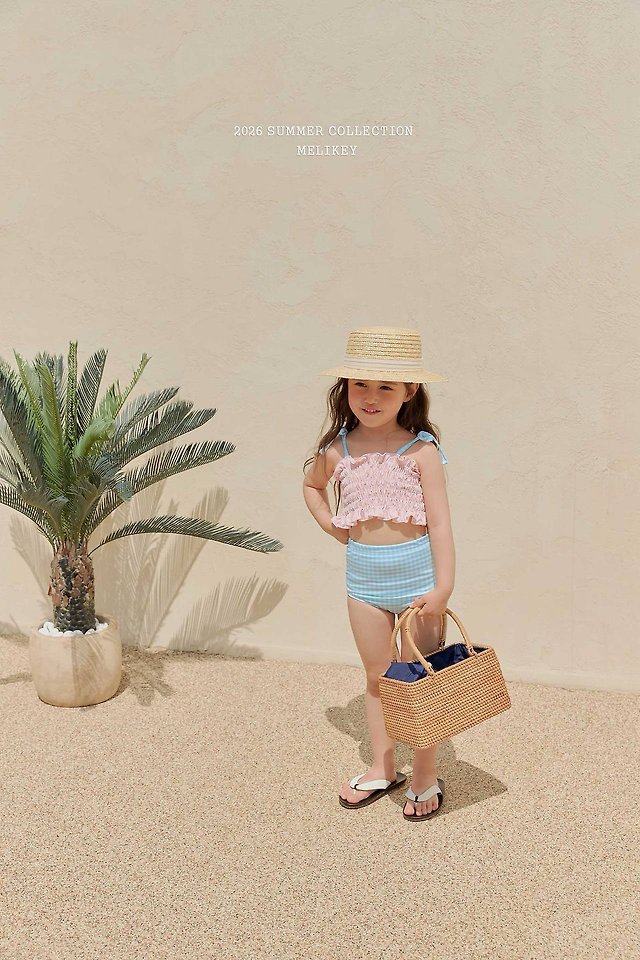 Melikey - Korean Children Fashion - #stylishchildhood - Lily Check Swim Set - 11