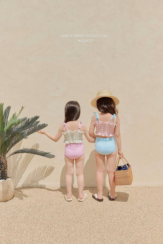 Melikey - Korean Children Fashion - #todddlerfashion - Lily Check Swim Set - 9