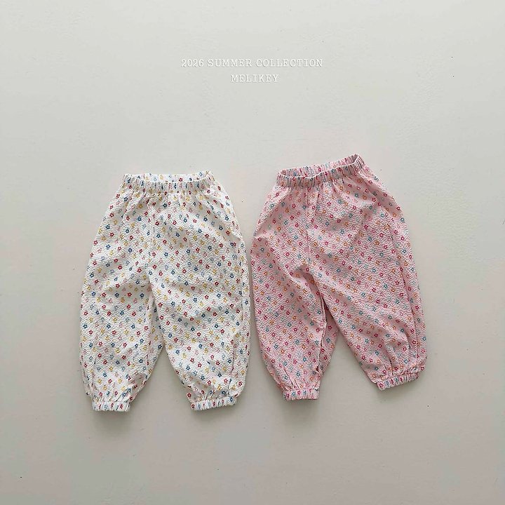 Melikey - Korean Children Fashion - #toddlerclothing - Jelly Flower Jogger Pants