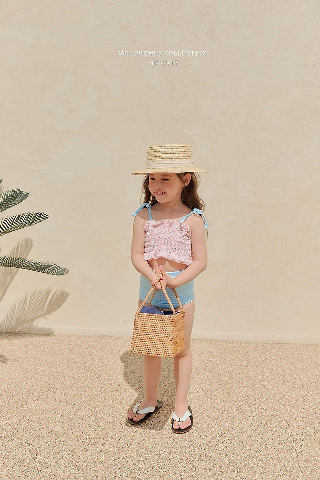 Melikey - Korean Children Fashion - #toddlerclothing - Lily Check Swim Set - 10
