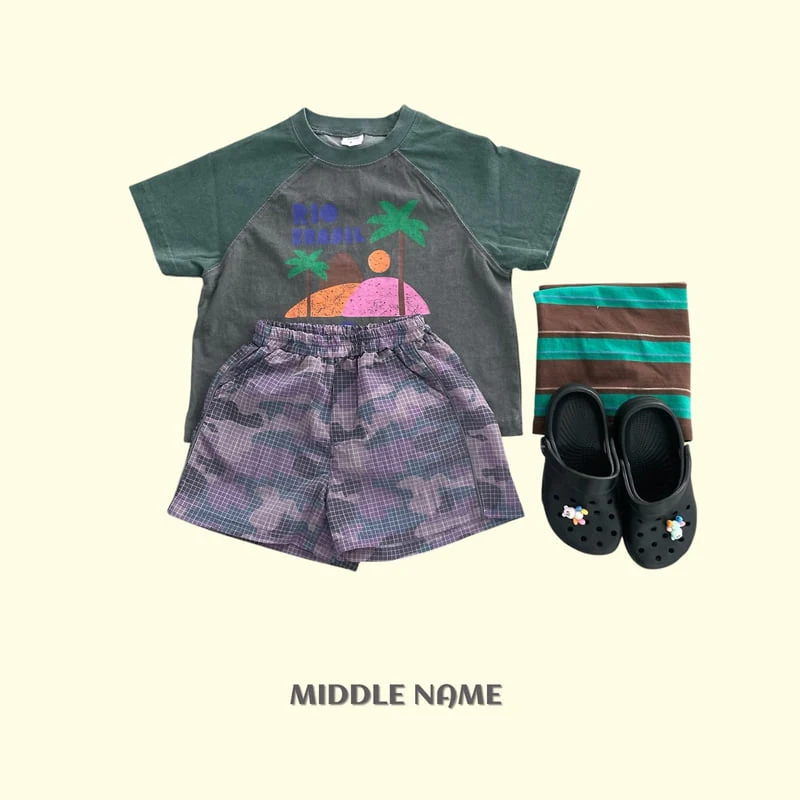 Middle Name - Korean Children Fashion - #designkidswear - Camo Line Shorts - 6