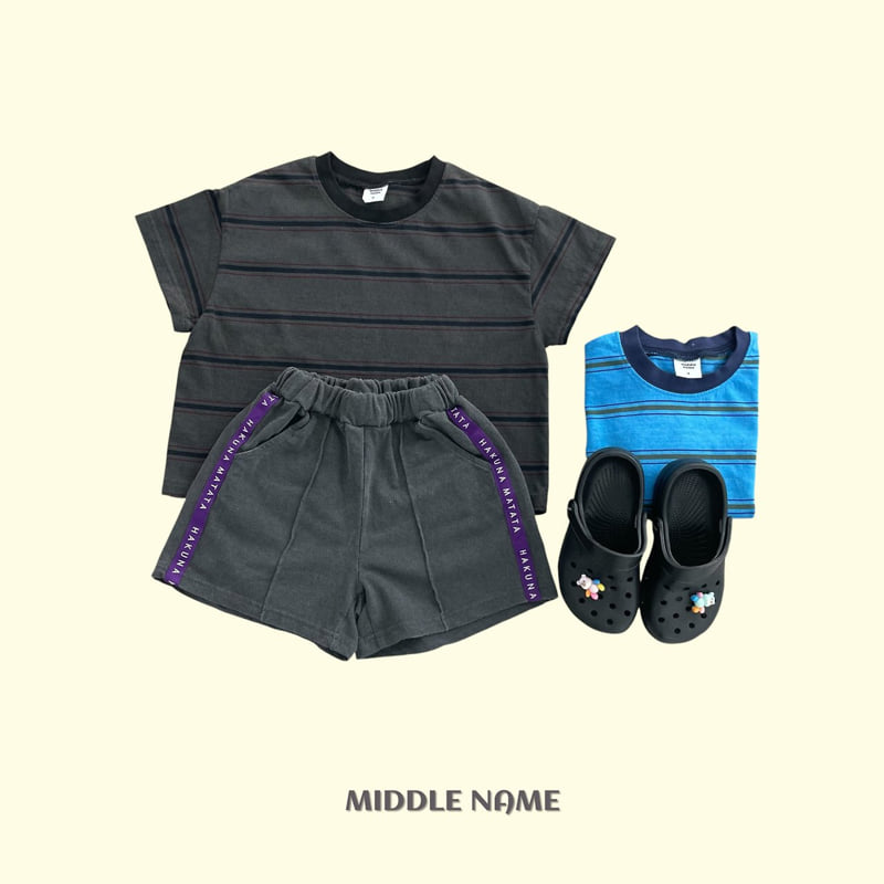 Middle Name - Korean Children Fashion - #fashionkids - Pigment Stripe Short Sleeve Tee - 9